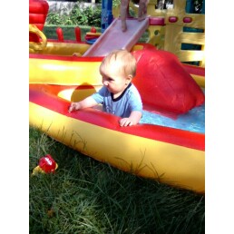 Logan in the Pool