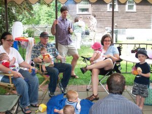 (clockwise from the left) Melanie, Walter, Ruben, Sophie, Jeff, Kristin, Mike, Aaron, Sophia, Stephanie, Burke, Alex's head, Logan
