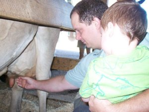 Mike and Burke Milking