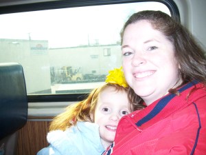 Mommy and Maggie on the Train