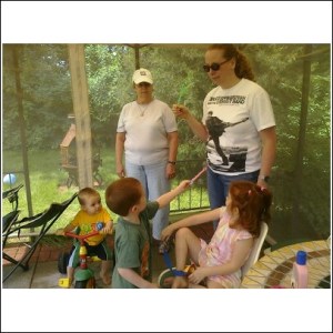 Clockwise from the left: Logan, Granny Frani, Aunt Cathy, Maggie, Burke