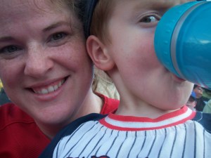 (Mommy and) Burke at a baseball game