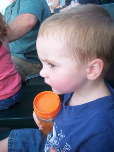 Logan at the baseball game
