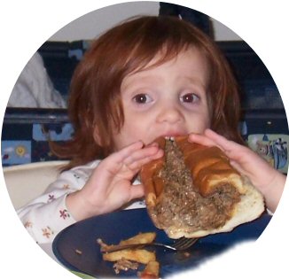 Maggie Eating Mommy's Sammy