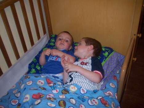 Logan in Burke's Bed 8.18.2009