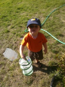 Logan Borrowed Mommy's Fishful Thinking Hat