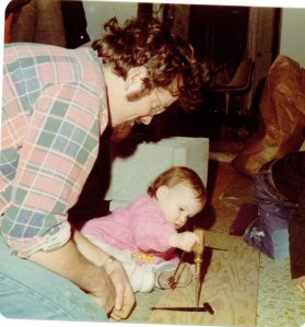 Nancy and Dad Working